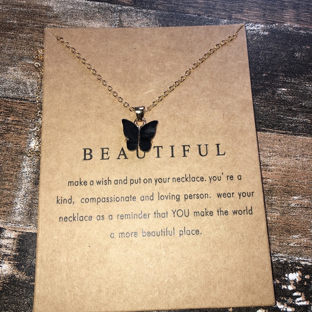 Butterfly pendant necklace 3/$25